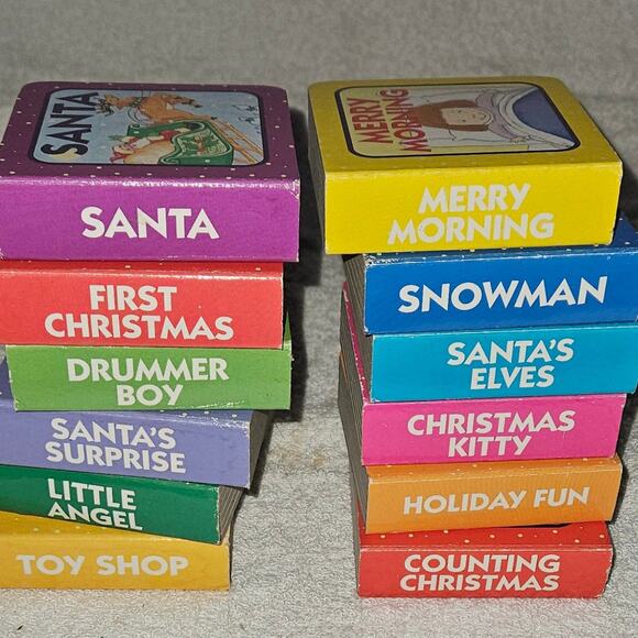 Christmas Book Block for Kids 12 Small Books & Holder - Picture 6 of 8